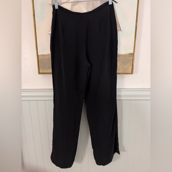 LUISA SPAGNOLI 100% Silk Black Animi Trouser Pants Size 42 - Picture 6 of 6